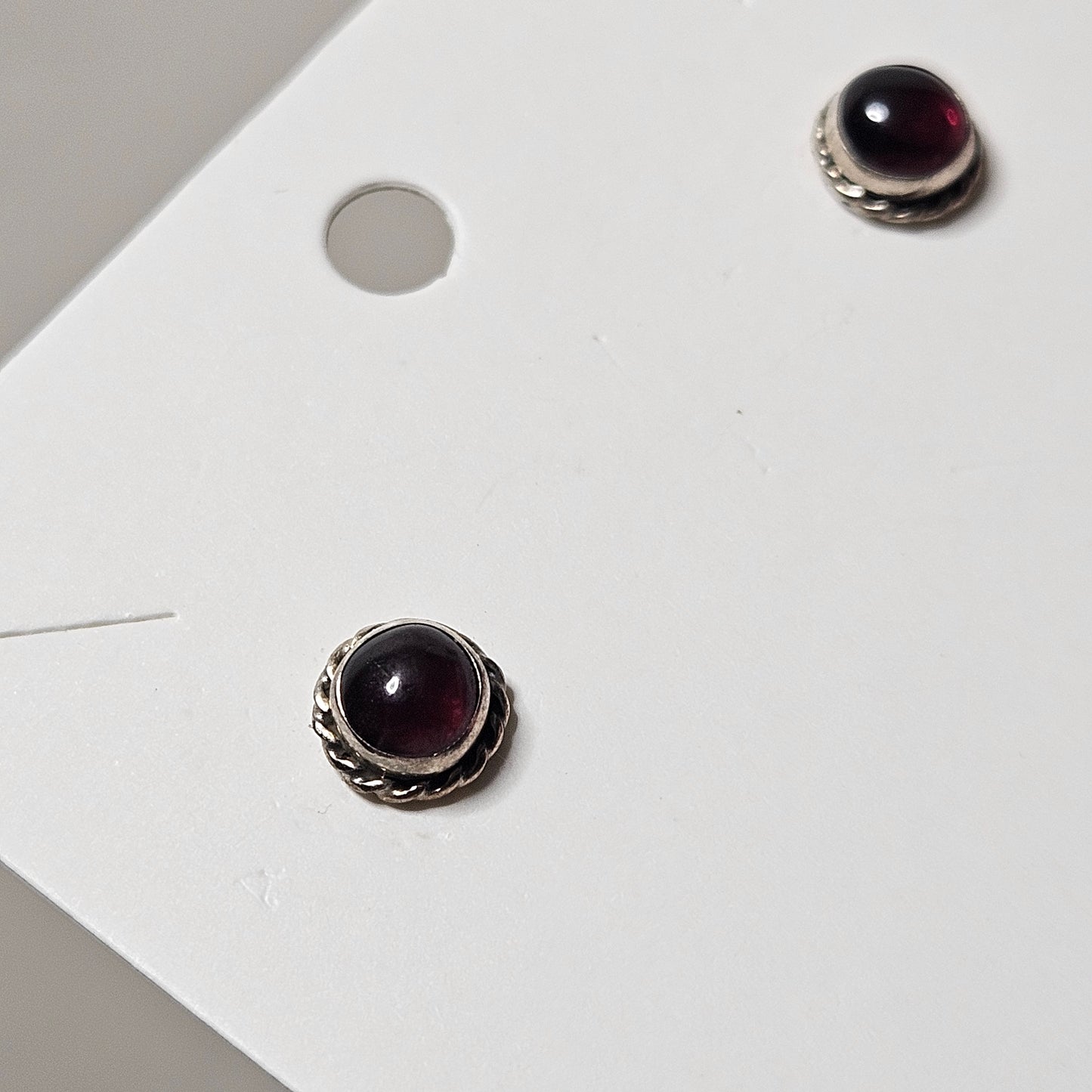 Garnet Sterling Silver Studs