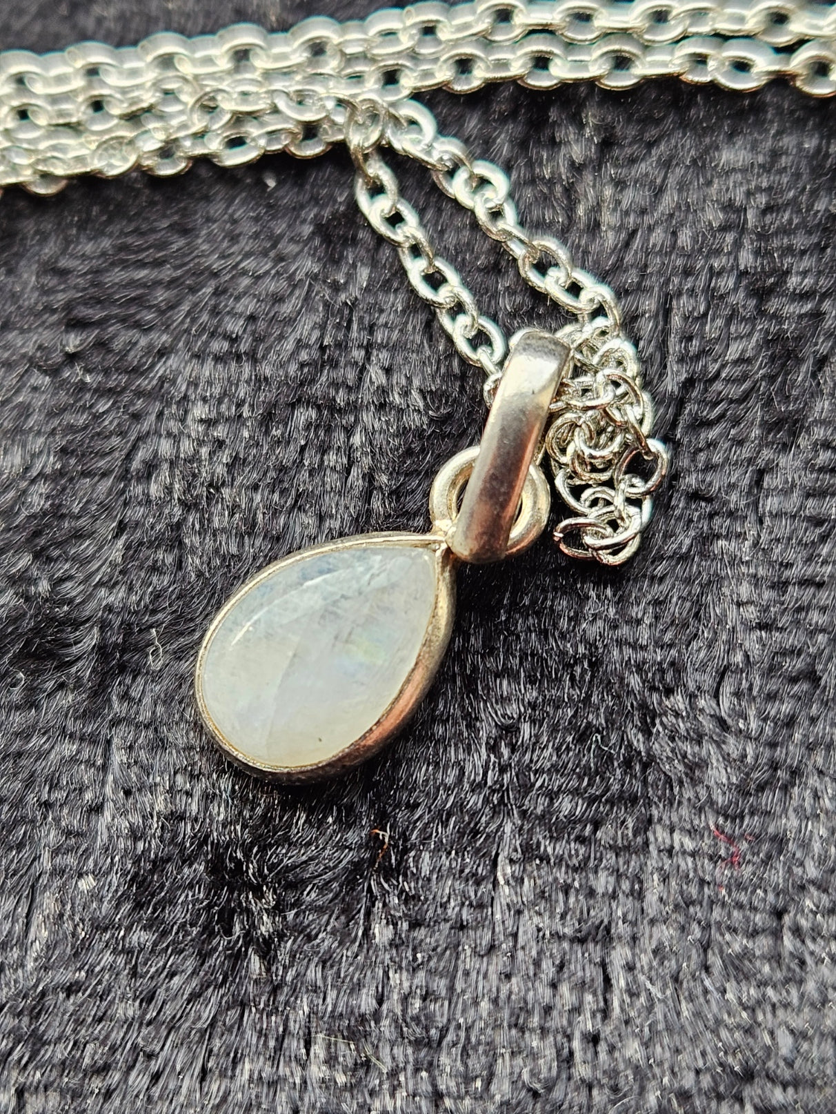 June Birthstone Necklace - Sterling Silver Moonstone