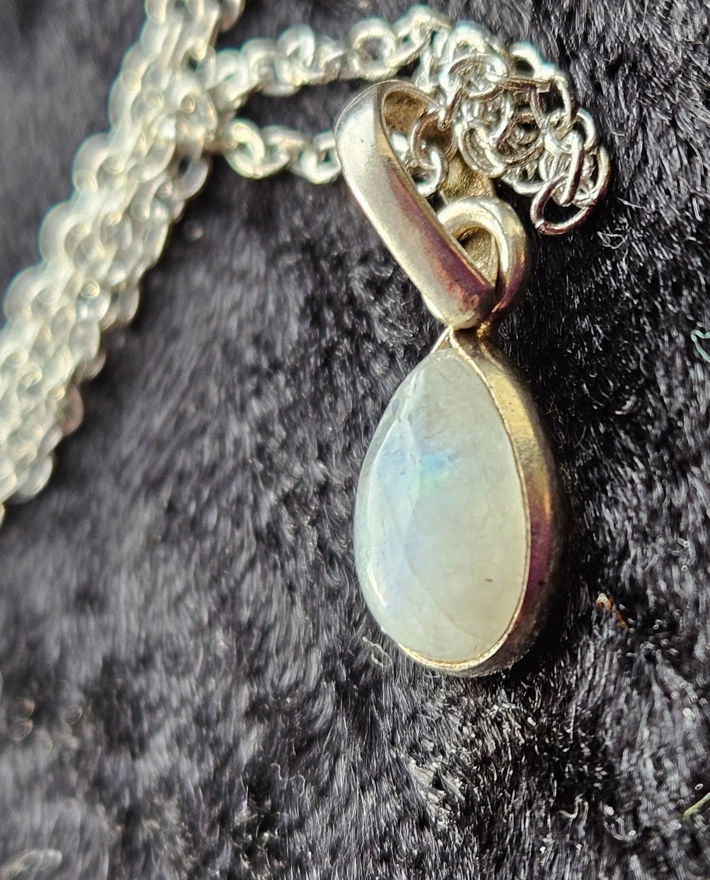 June Birthstone Necklace - Sterling Silver Moonstone