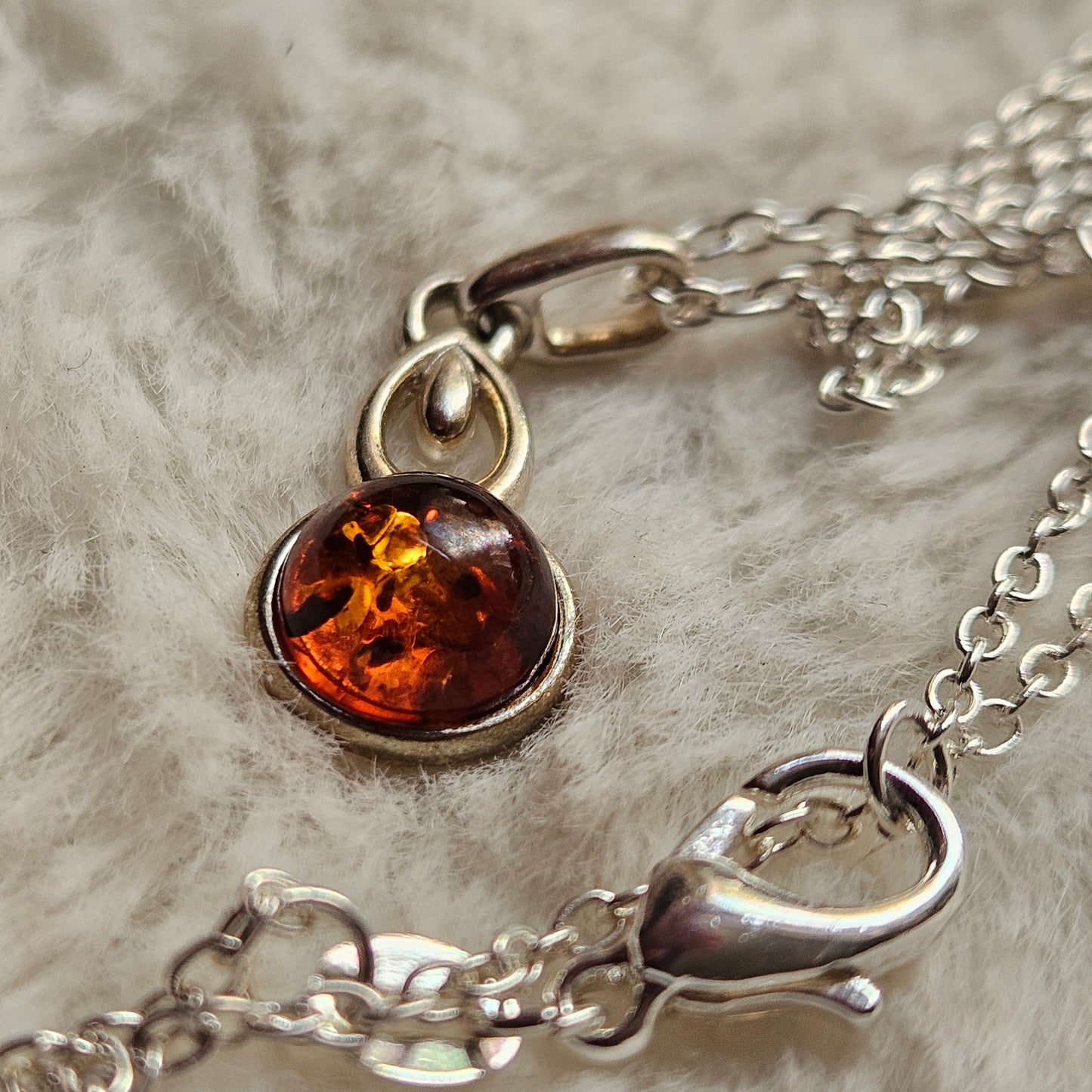 Sterling Silver Amber Necklace