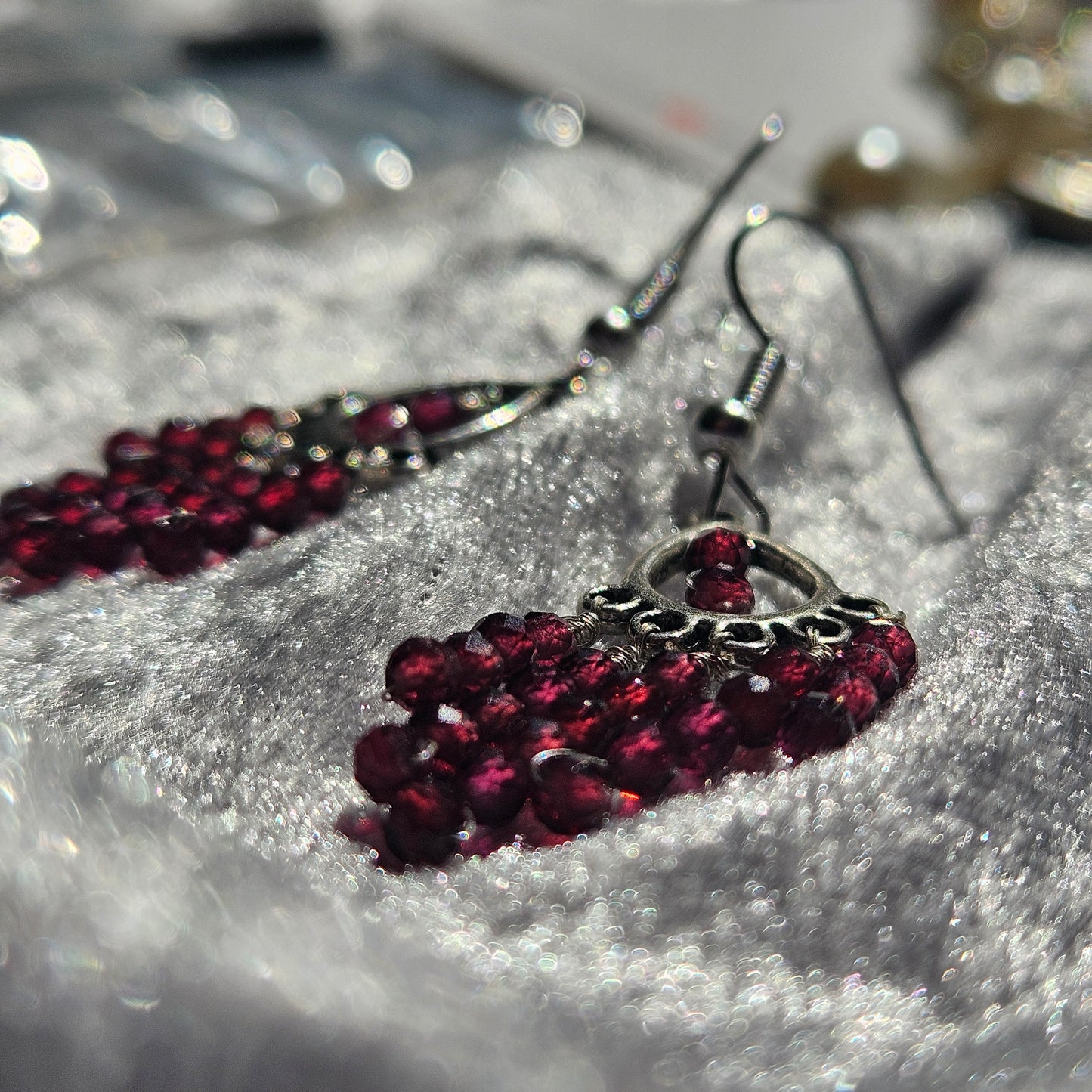 Garnet Chandelier Earrings
