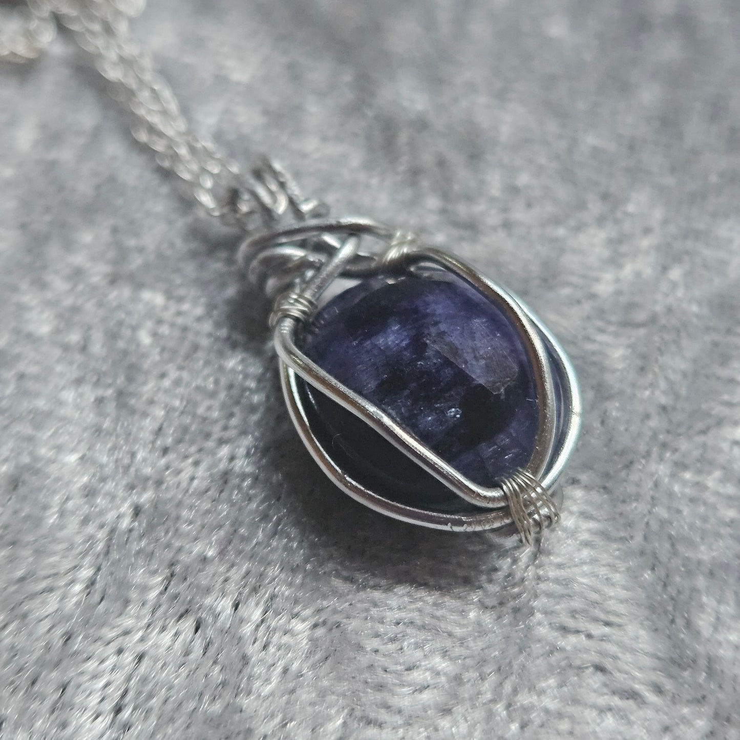 Wire Wrapped Sapphire Necklace