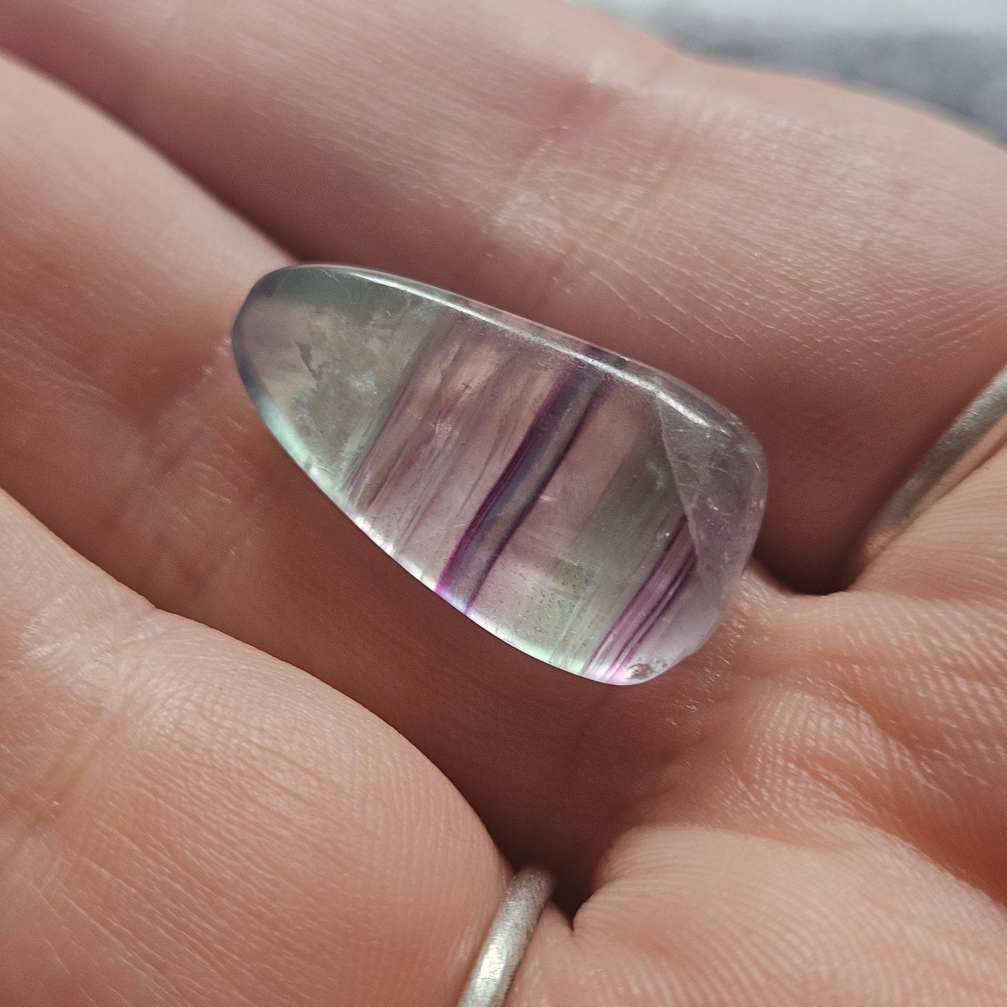 Striped Rainbow Fluorite Tumble Stone