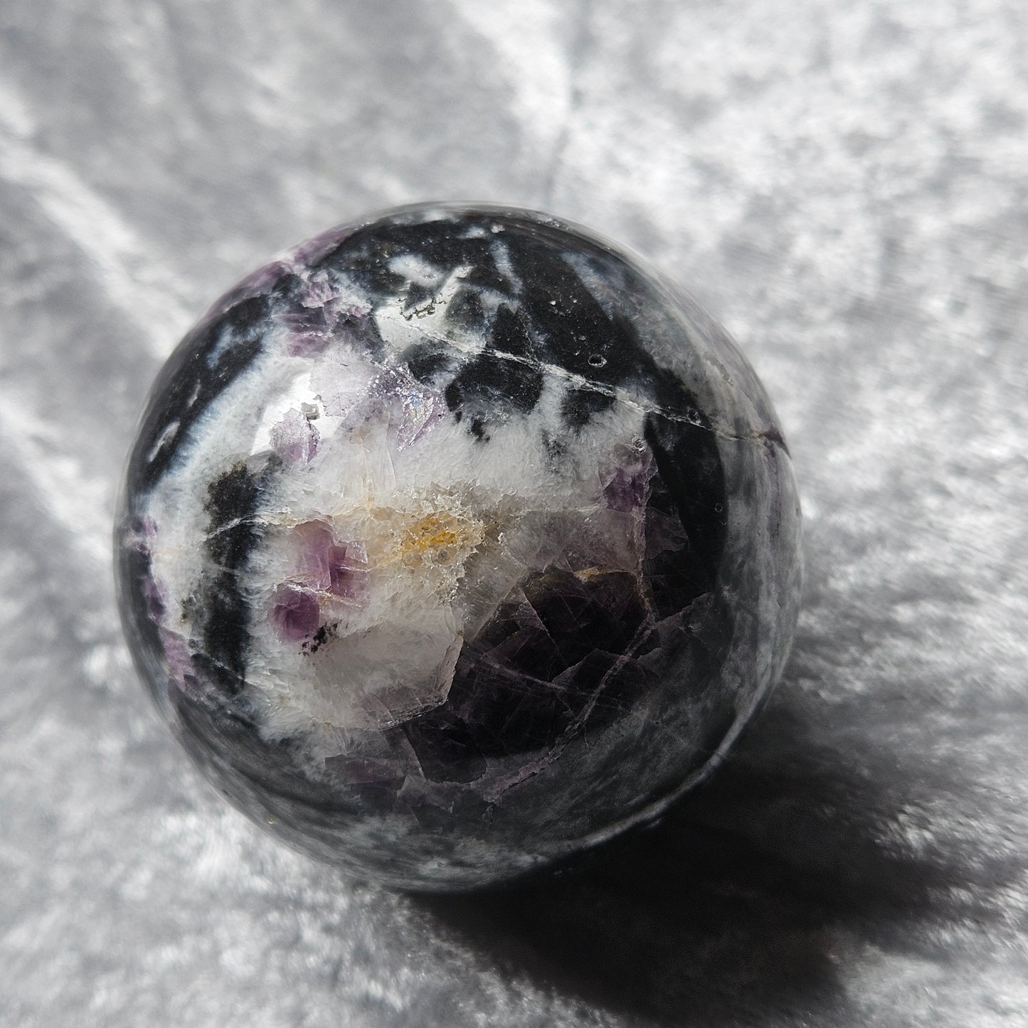 Fluorite in Spharelite Sphere