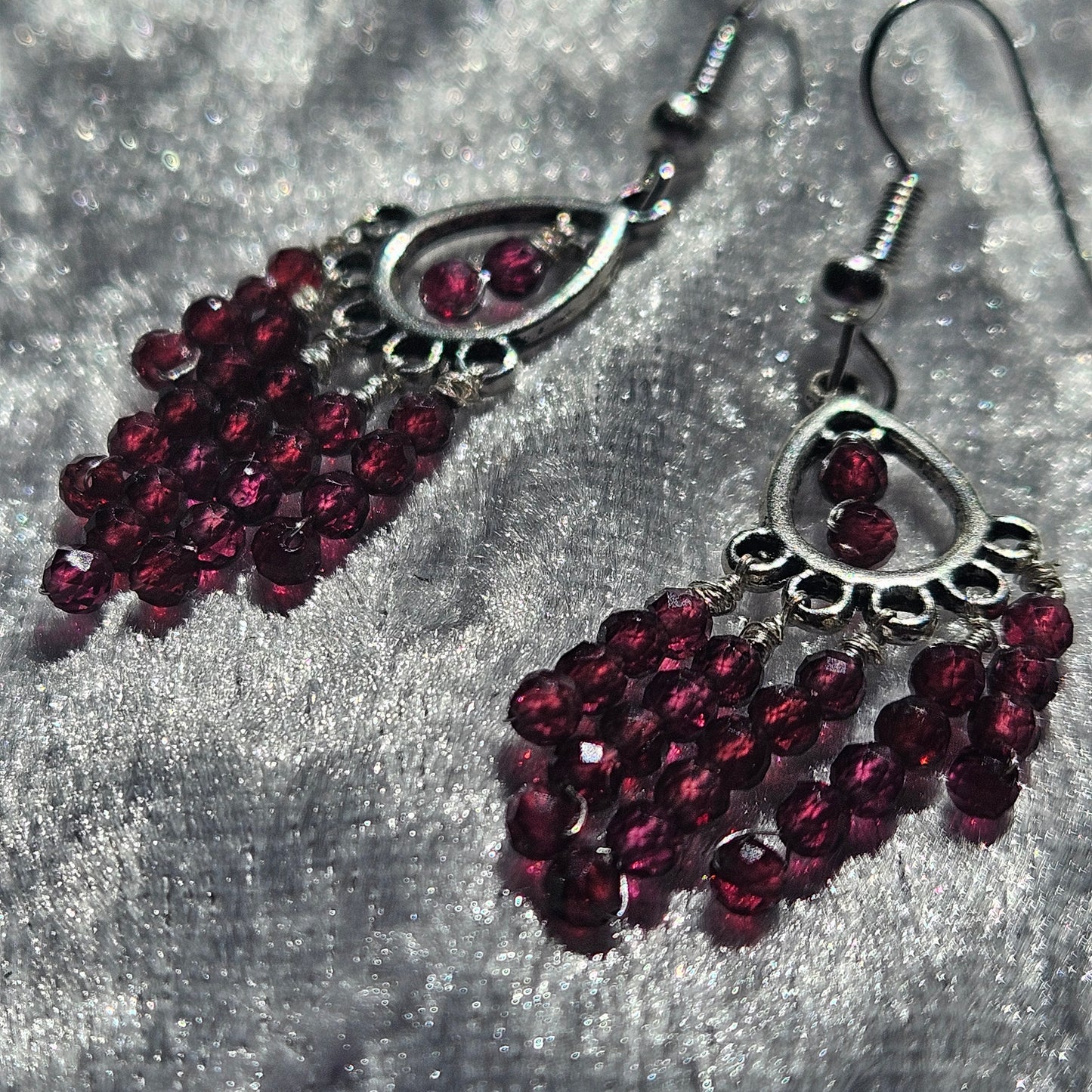 Garnet Chandelier Earrings