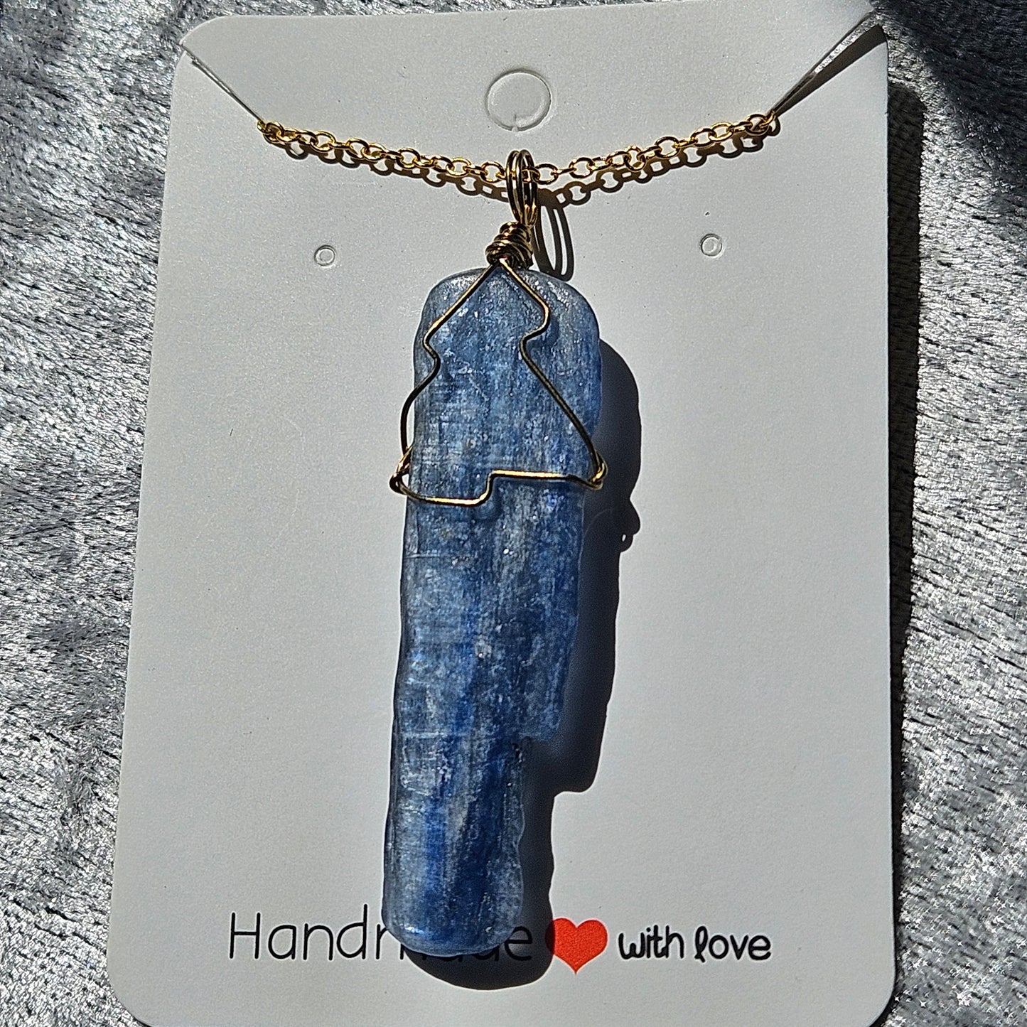 Wire Wrapped Kyanite Necklace
