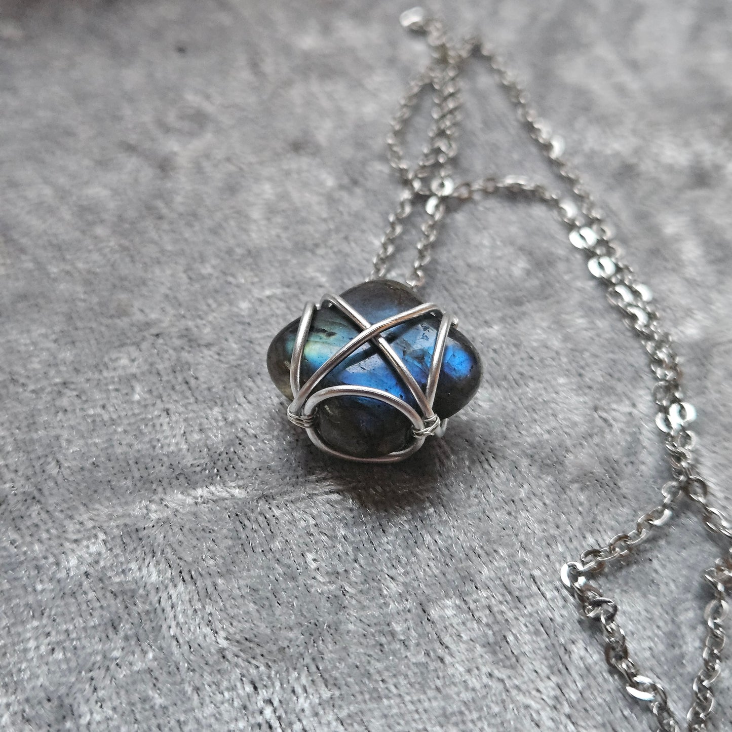Wire Wrapped Labradorite Necklace