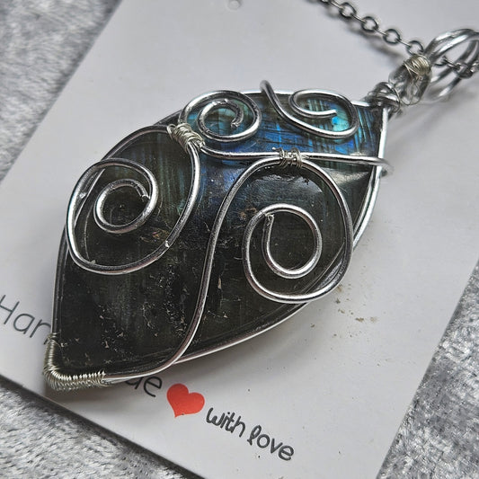 Wire Wrapped Labradorite Necklace