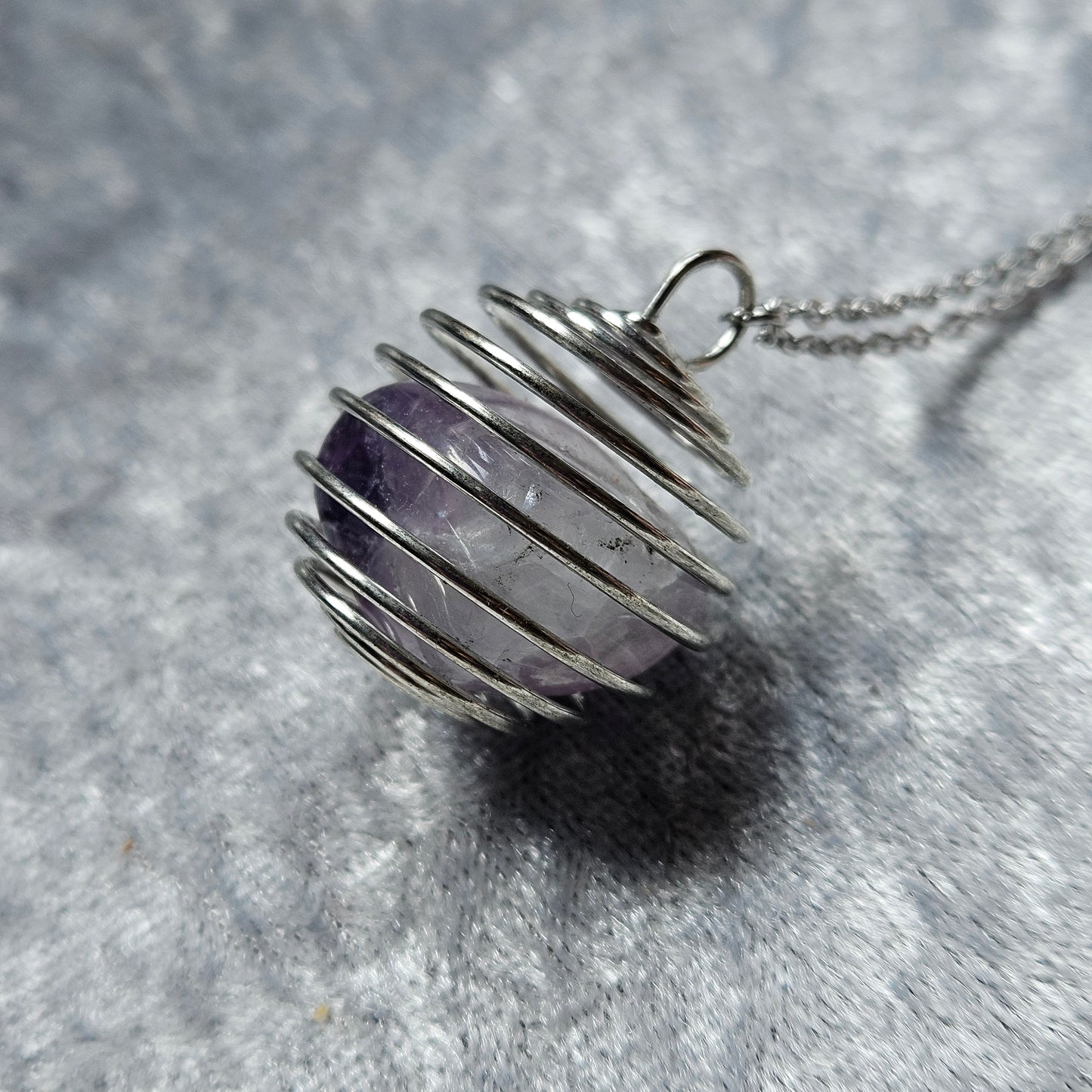 Fluorite in a Cage Necklace