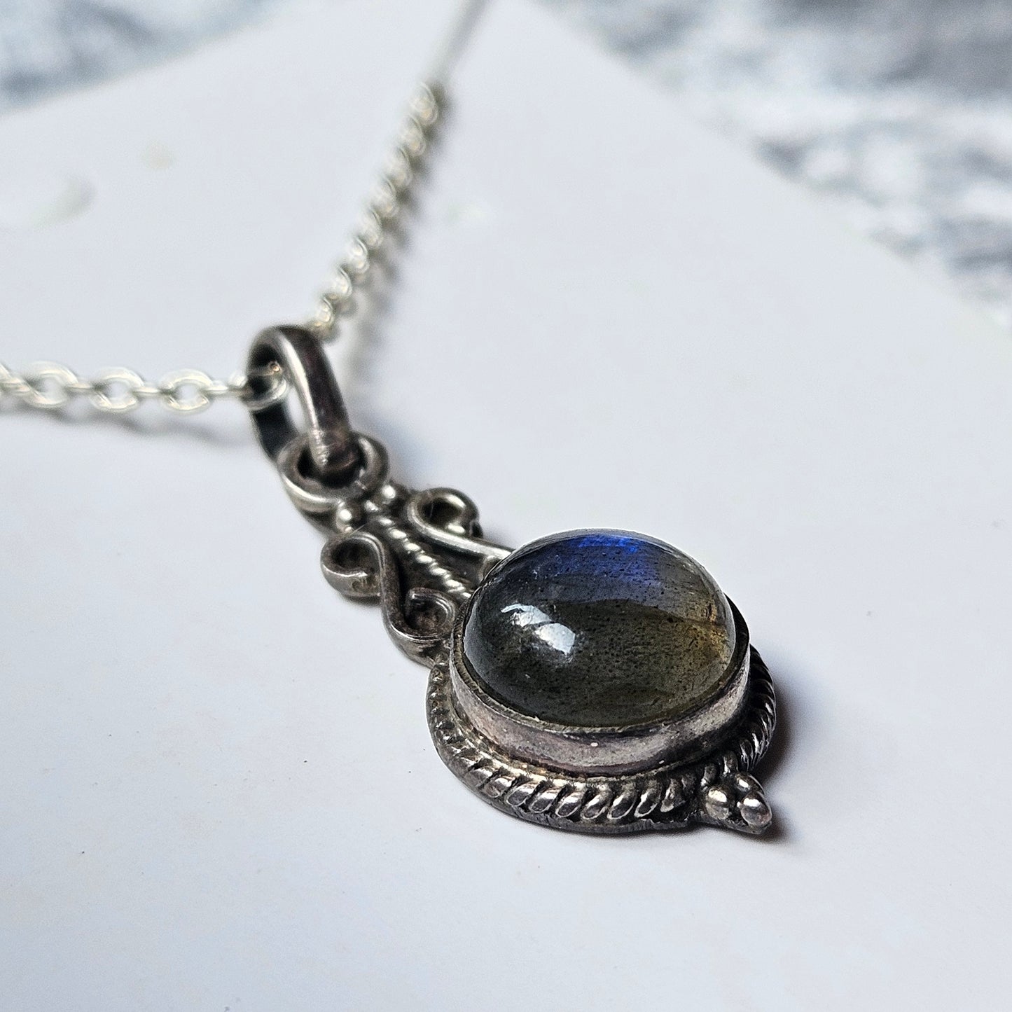 Sterling Silver Labradorite Necklace