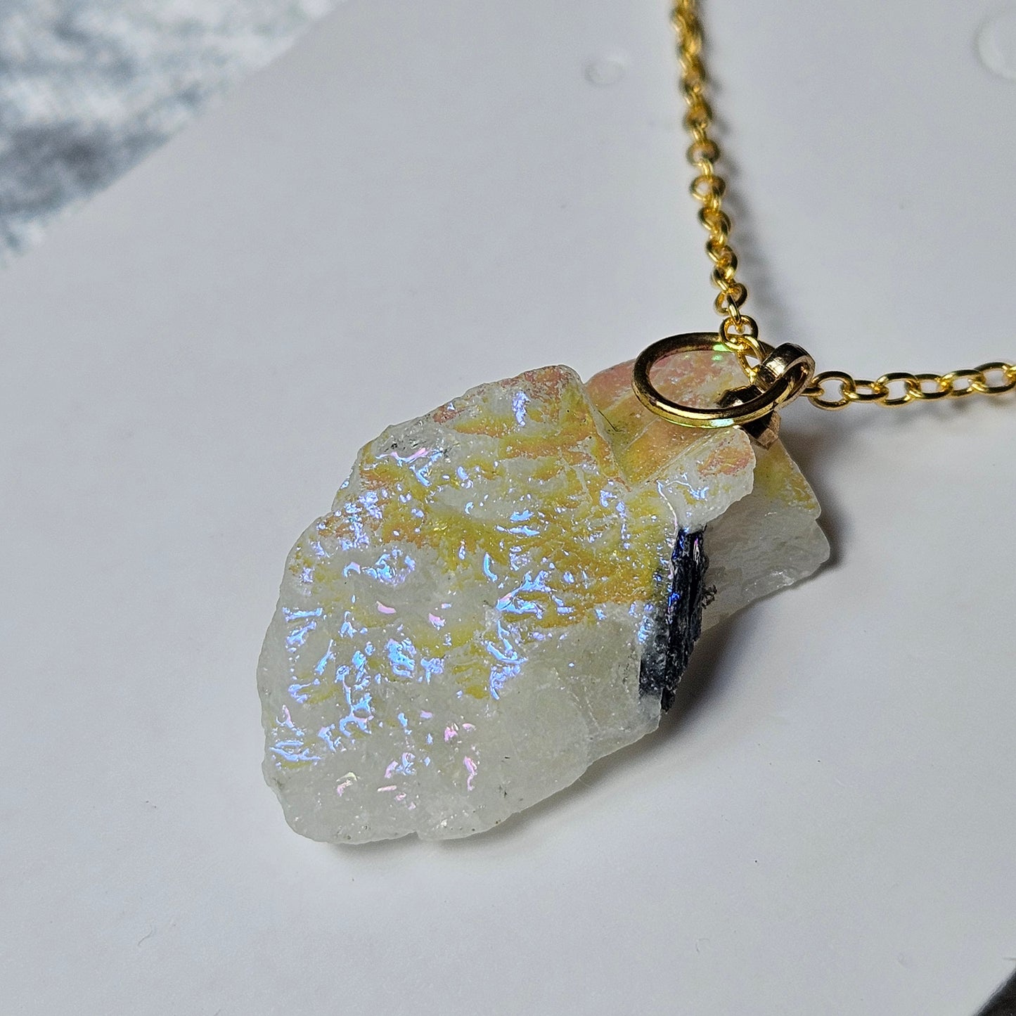 Aura Coated Quartz Necklace