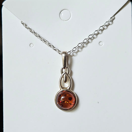 Sterling Silver Amber Necklace