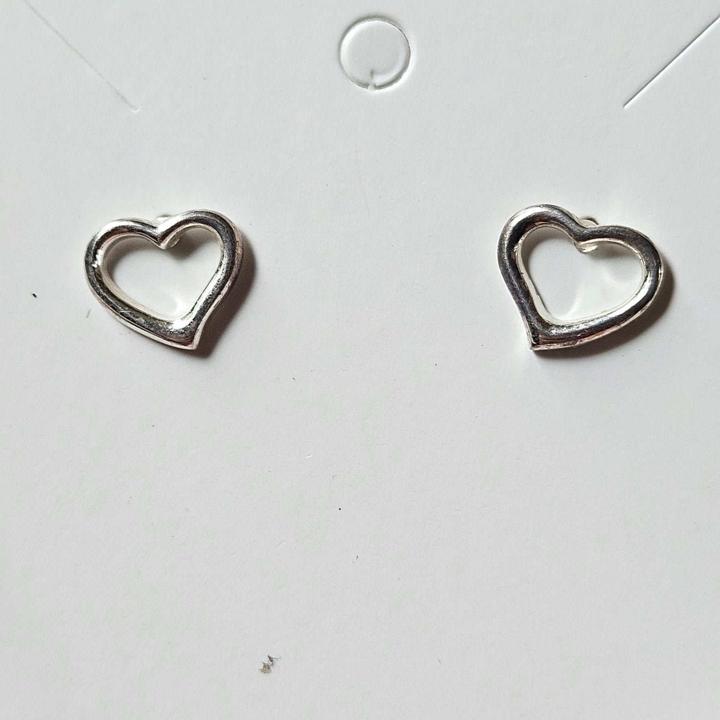 Sterling Silver Hollow Heart Earrings