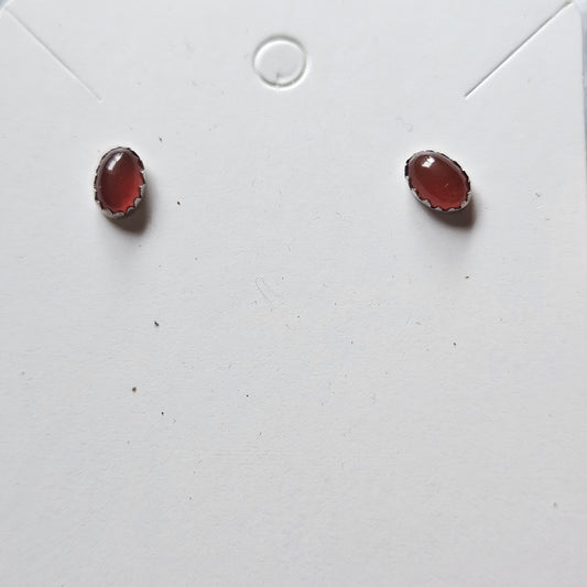 Sterling Silver Carnelian Studs