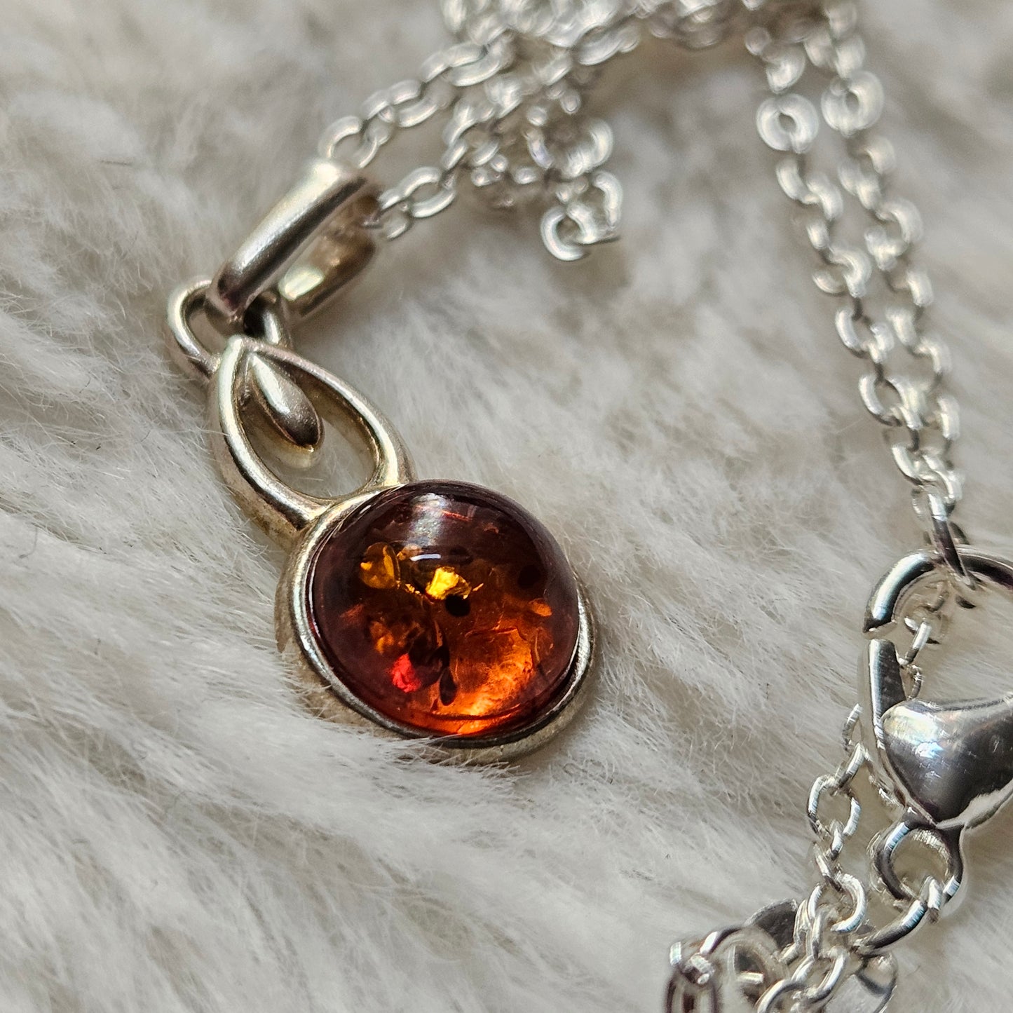 Sterling Silver Amber Necklace