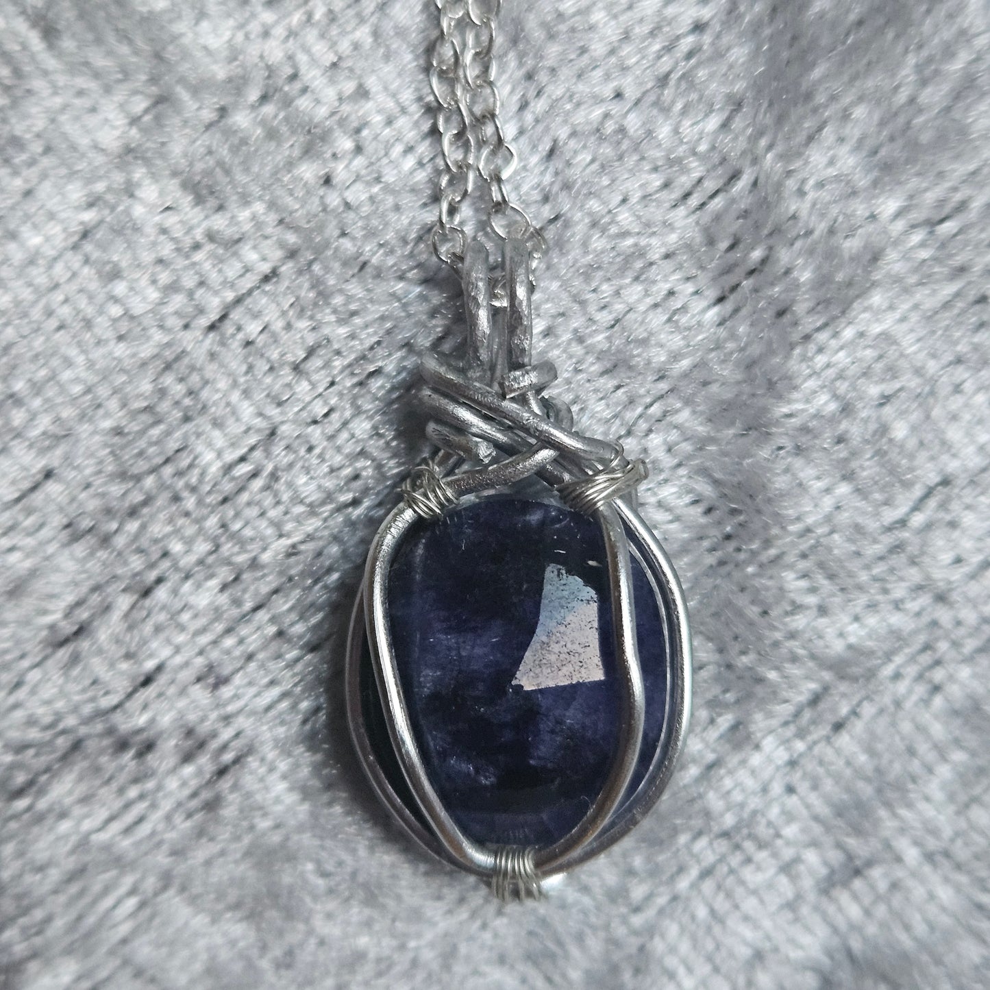 Wire Wrapped Sapphire Necklace
