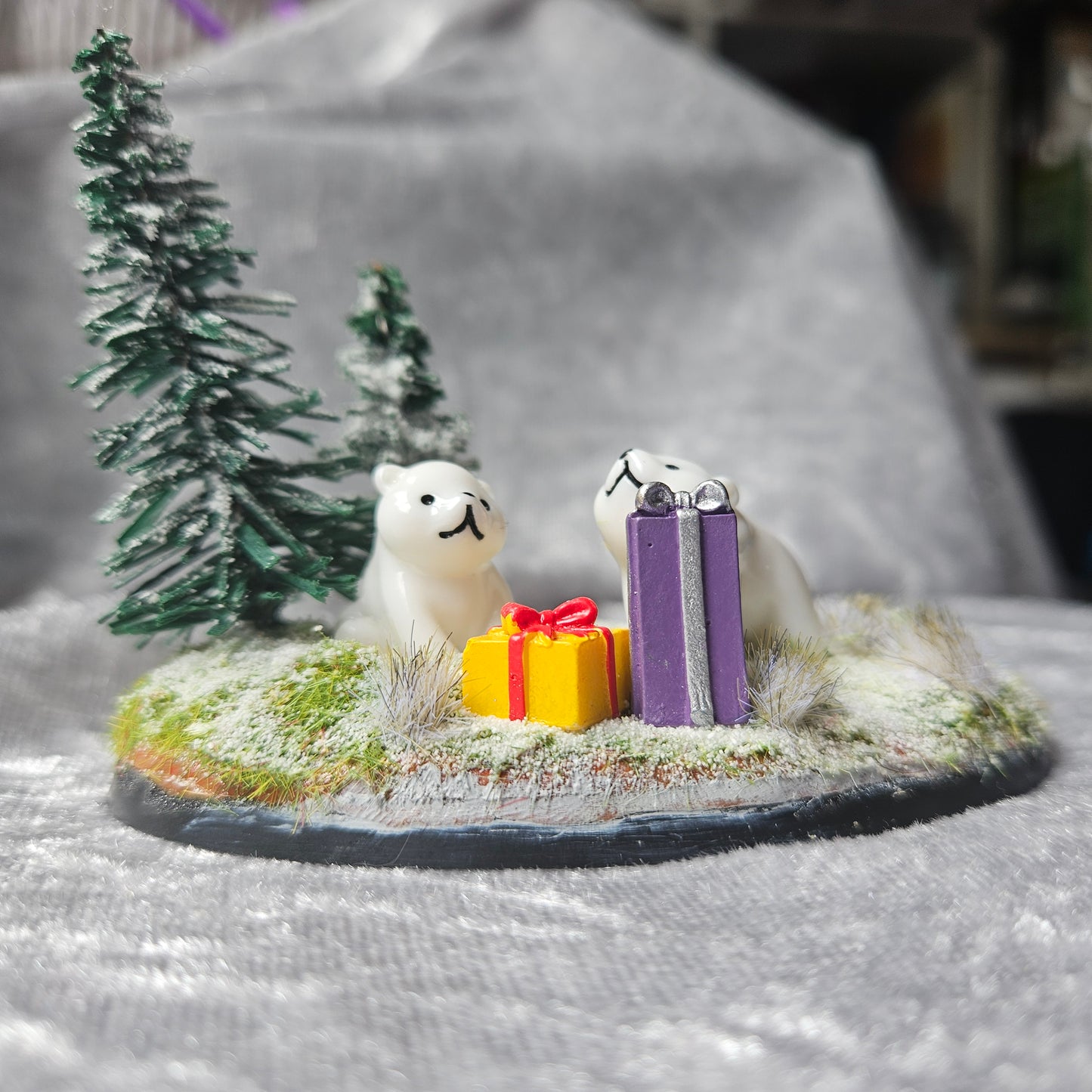 Polar Bear Holiday Scene Diorama