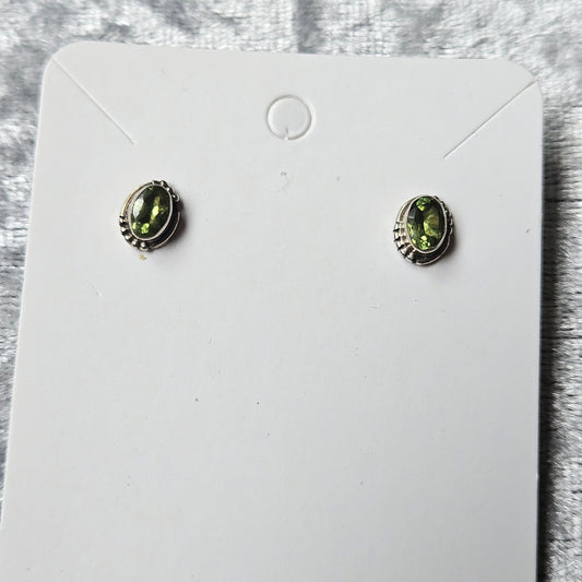 Sterling Silver Peridot Studs