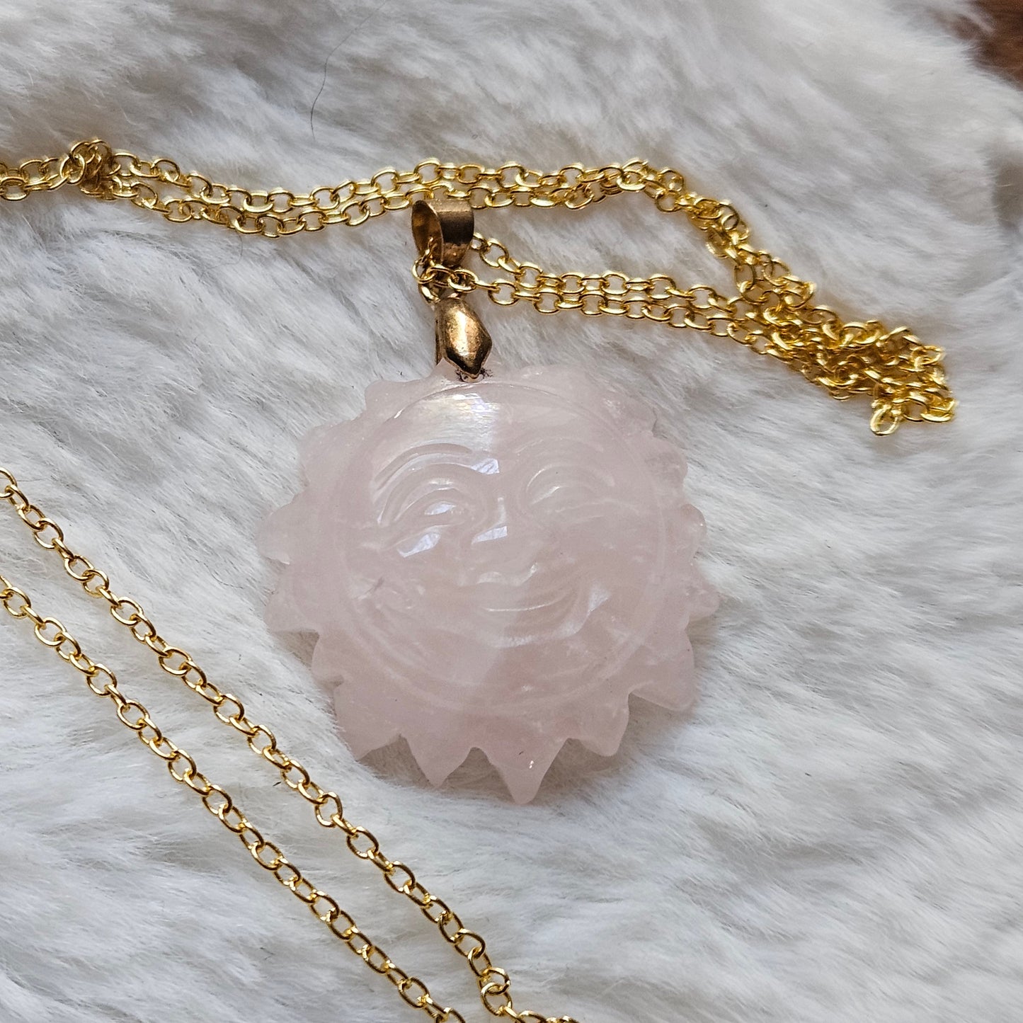 Rose Quartz Sun Necklace