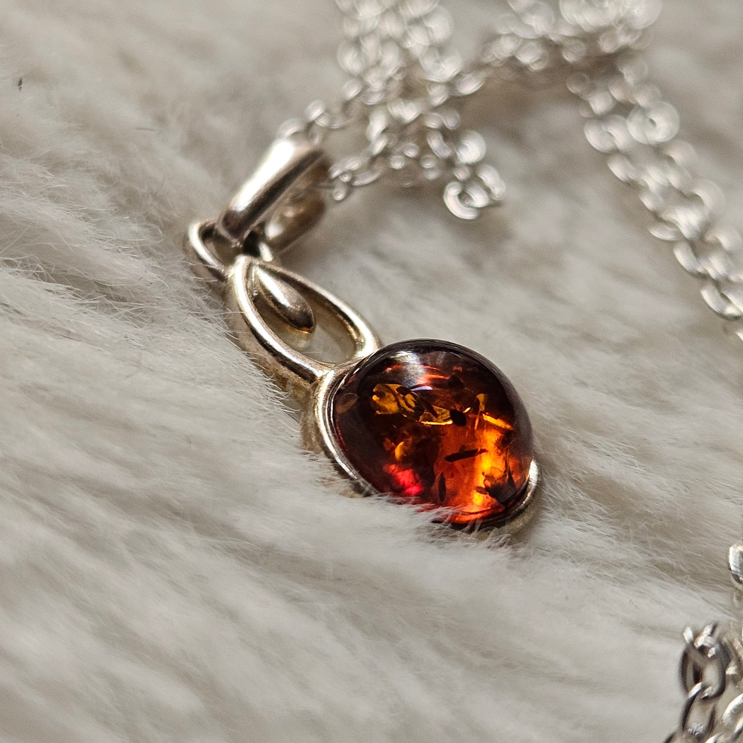 Sterling Silver Amber Necklace