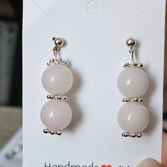 Rose Quartz Sterling Silver Studs