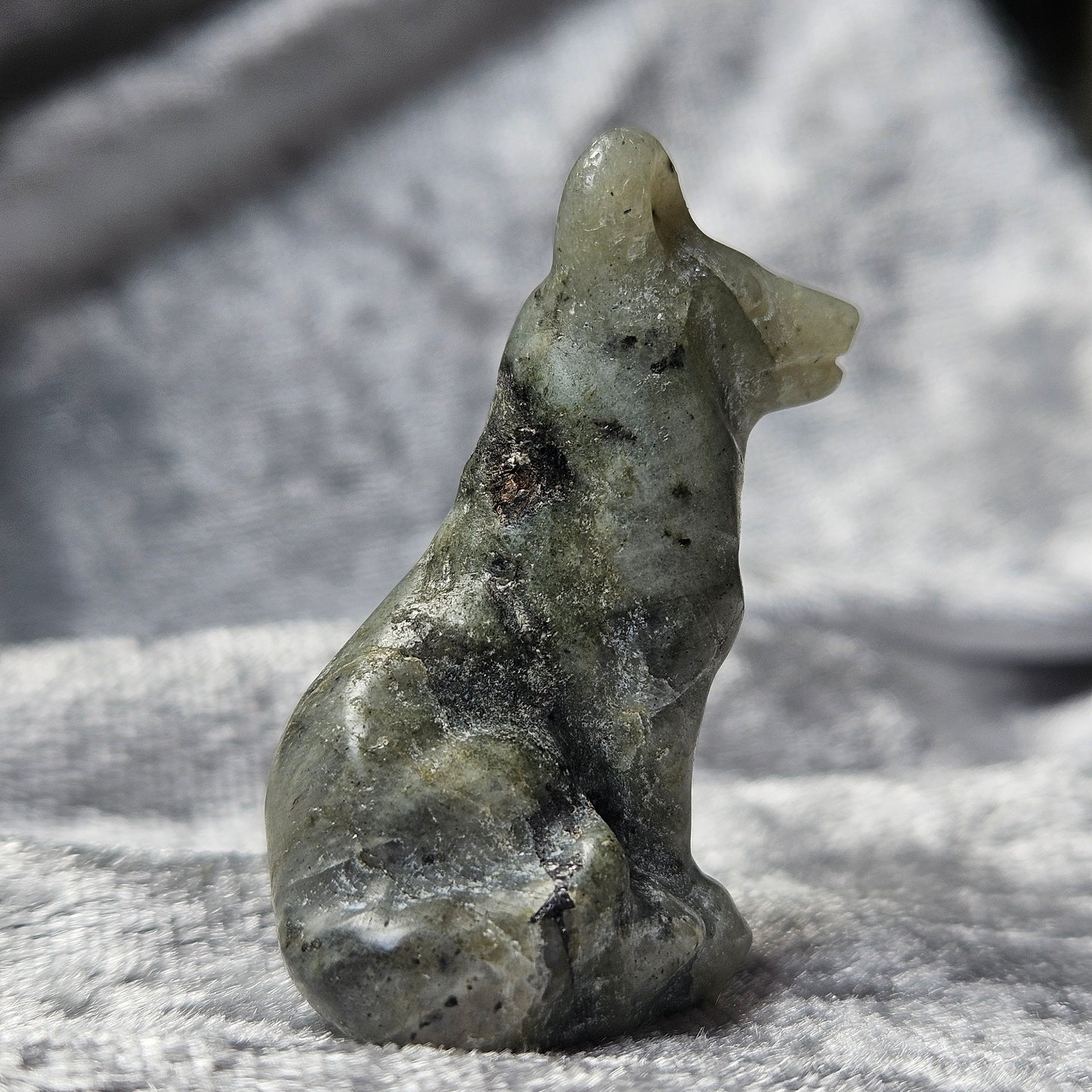 Labradorite Wolf Figurine
