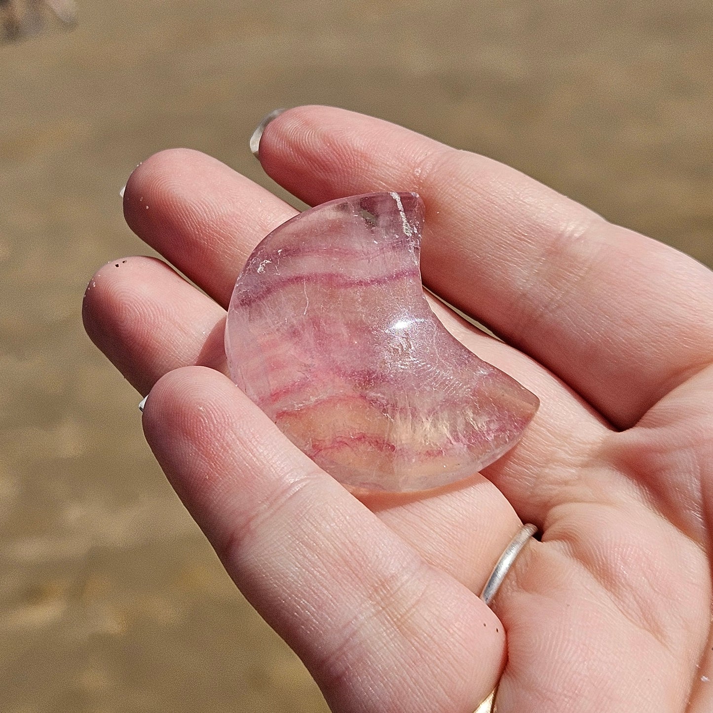 Fluorite Crescent Moon Carving