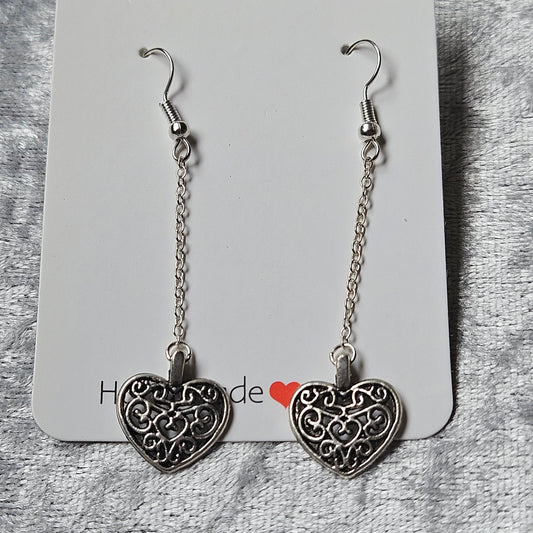 Dangly Heart Earrings