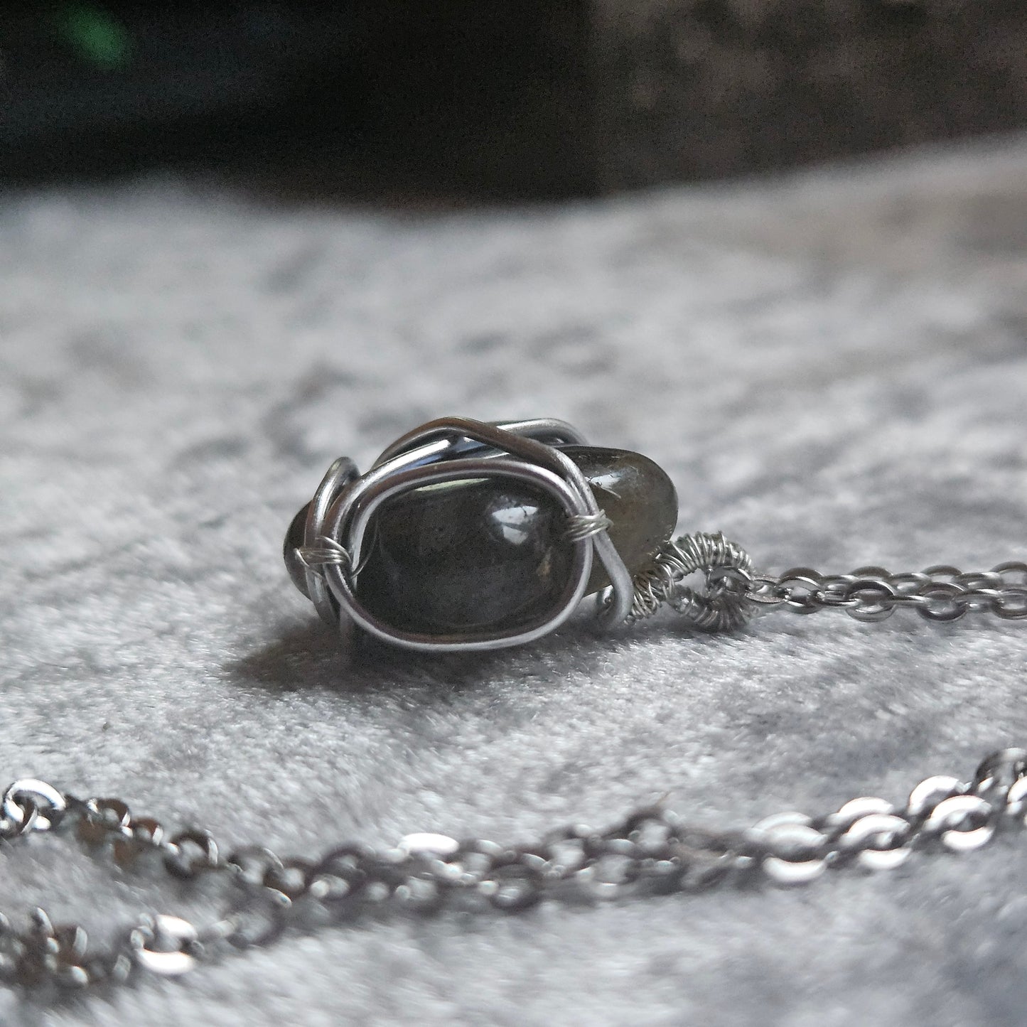 Wire Wrapped Labradorite Necklace