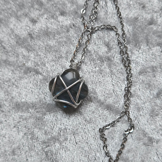 Wire Wrapped Labradorite Necklace