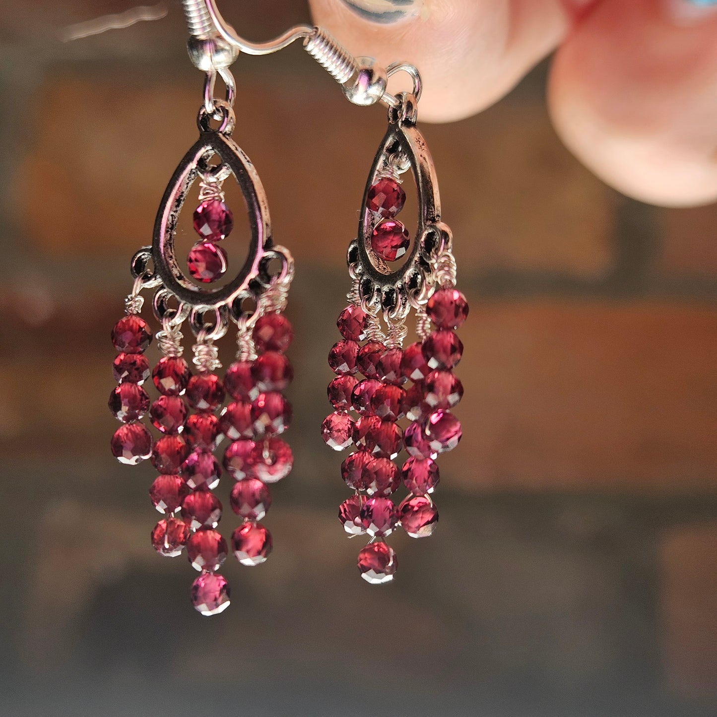 Garnet Chandelier Earrings