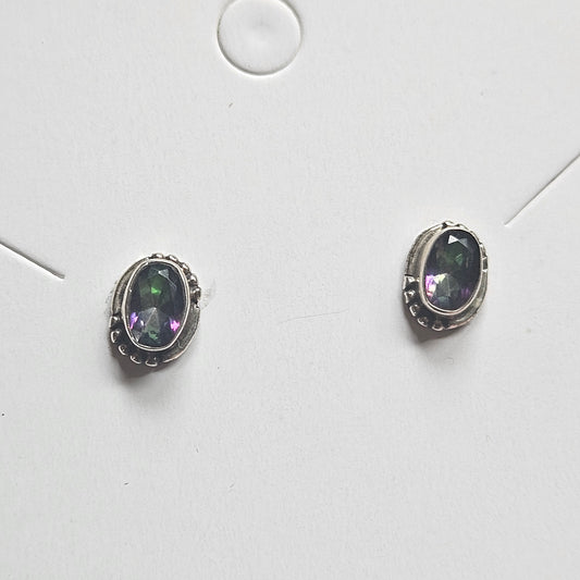 Sterling Silver Mystic Topaz Studs