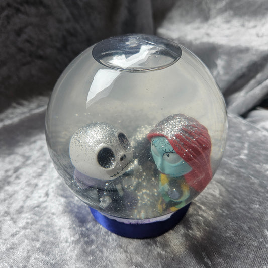 Jack and Sally Glitter Globe
