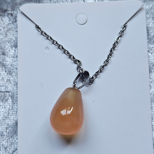 Carnelian Pear Drop Necklace