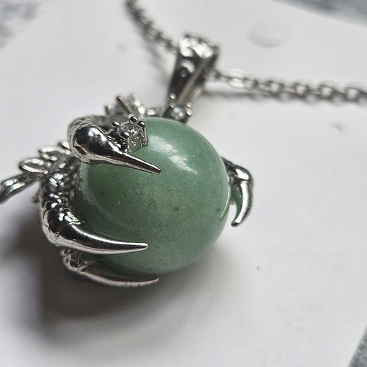 Green Aventurine Dragon Claw Necklace