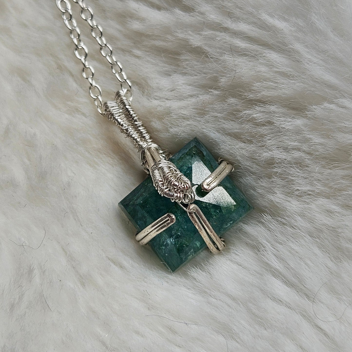 Wire Wrapped Emerald Necklace