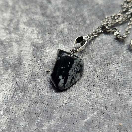 Snowflake Obsidian Necklace