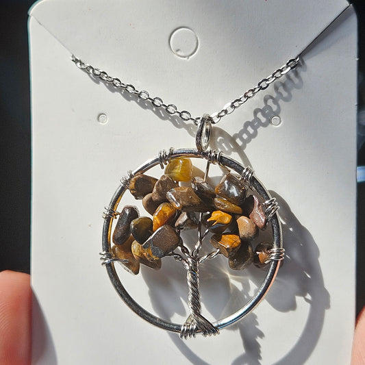 Tigers Eye Tree of Life Necklace