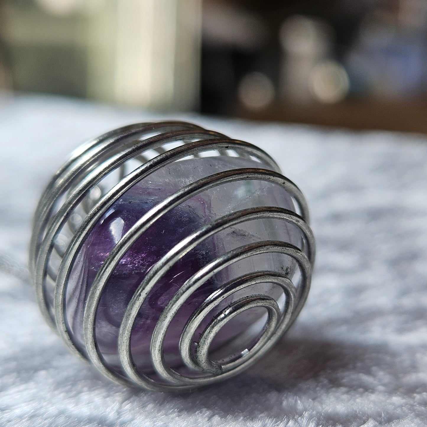 Fluorite in a Cage Necklace