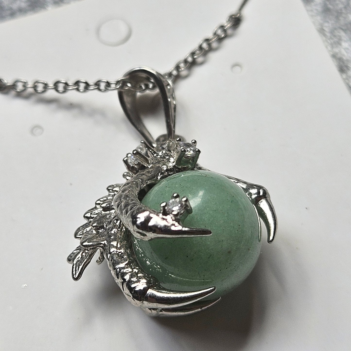 Green Aventurine Dragon Claw Necklace