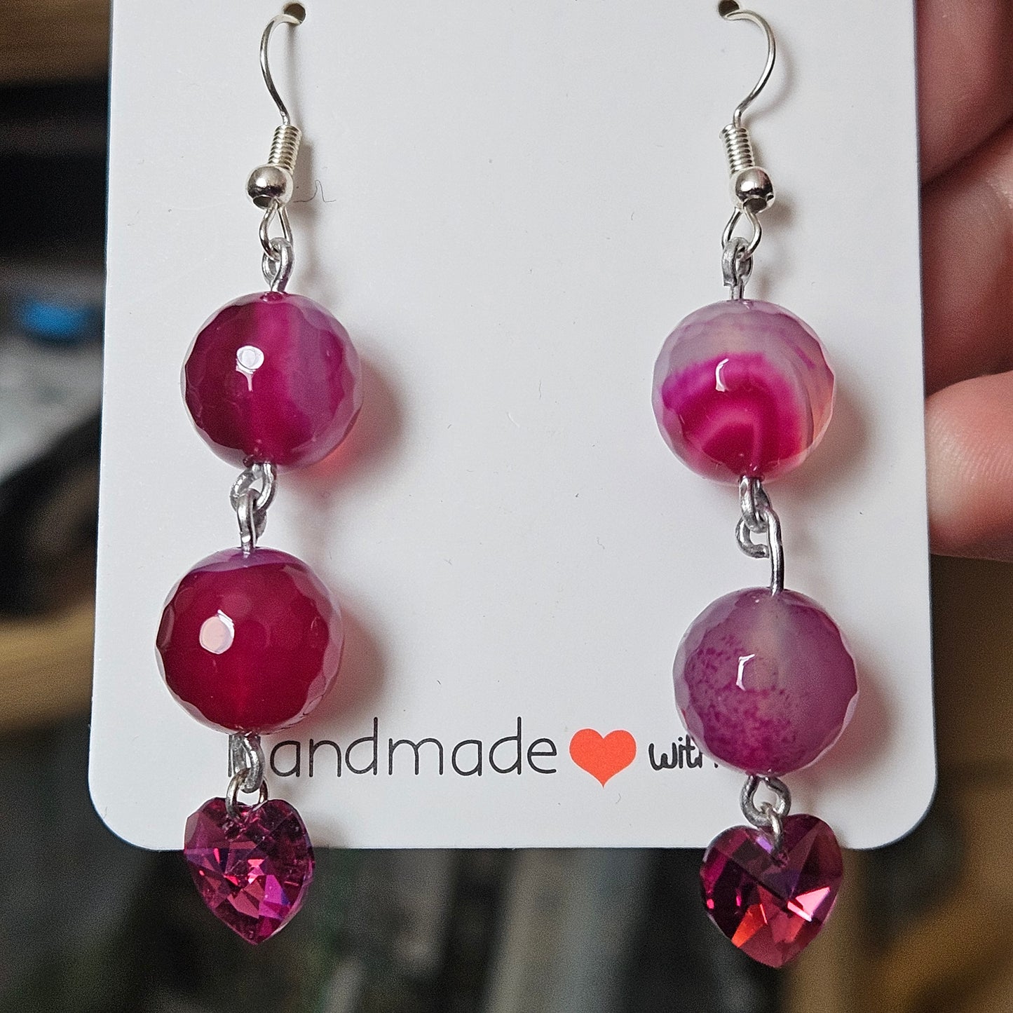 Pink Heart Earrings