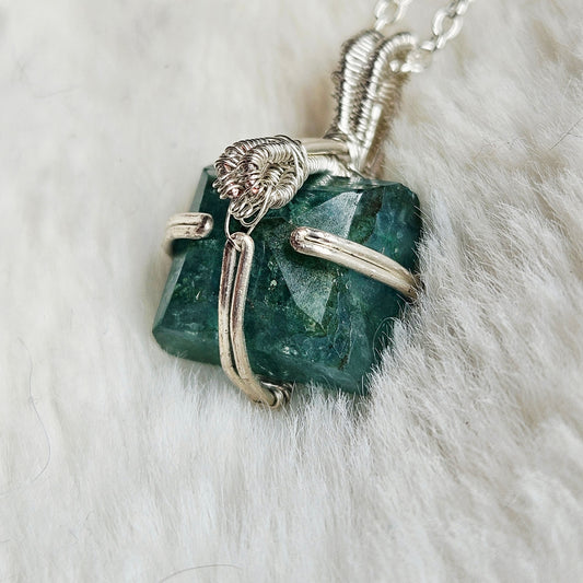 Wire Wrapped Emerald Necklace