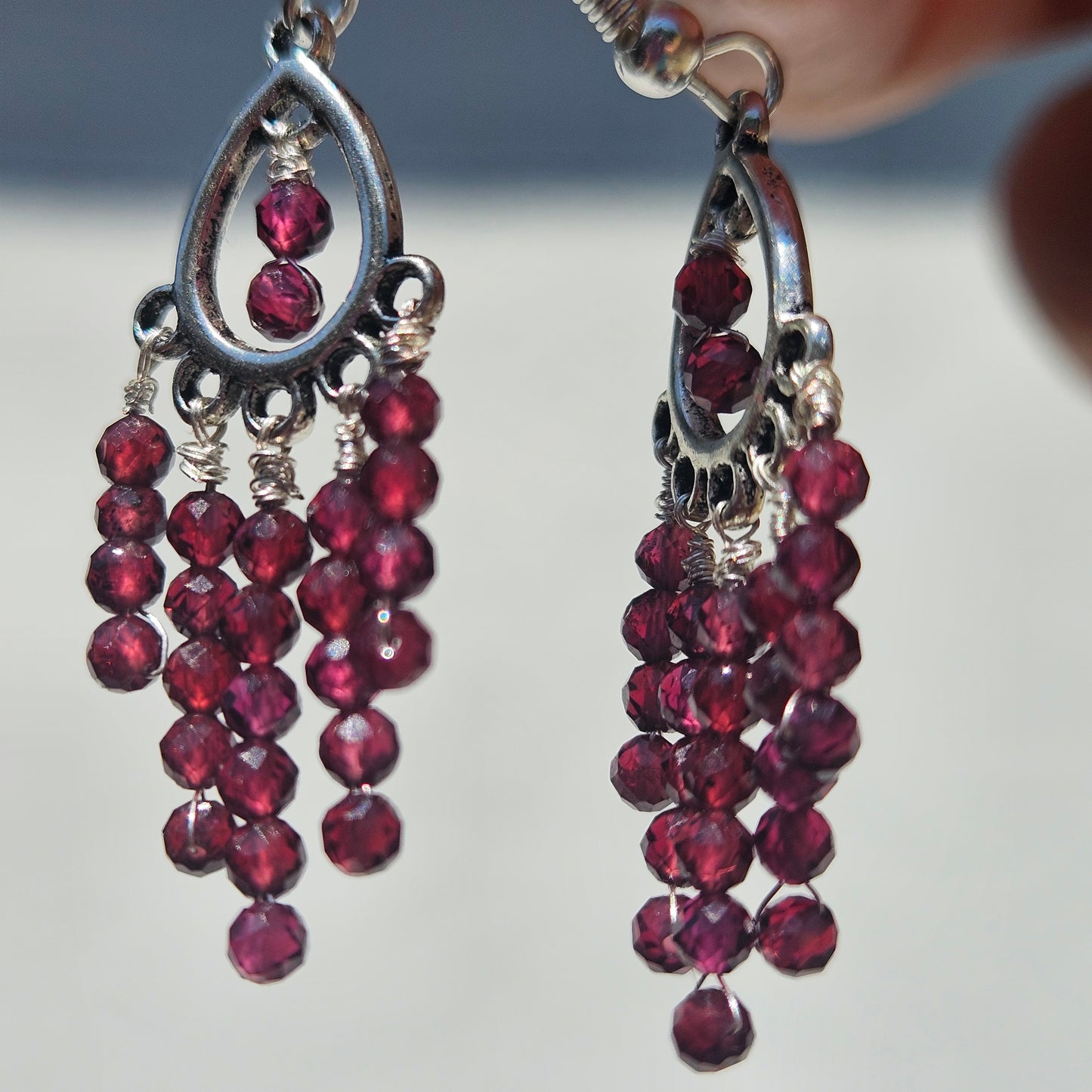 Garnet Chandelier Earrings