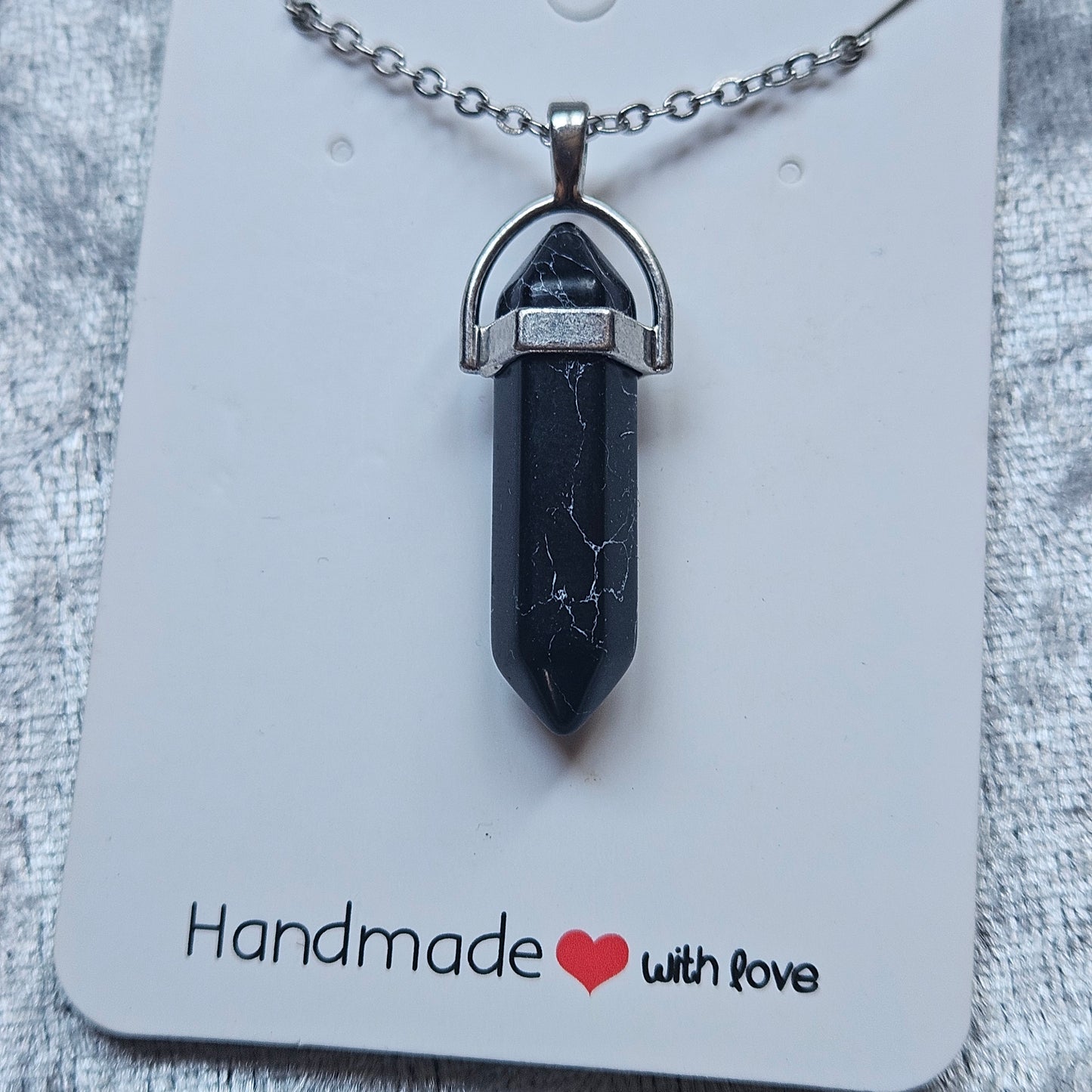 Onyx Double Terminated Crystal Necklace