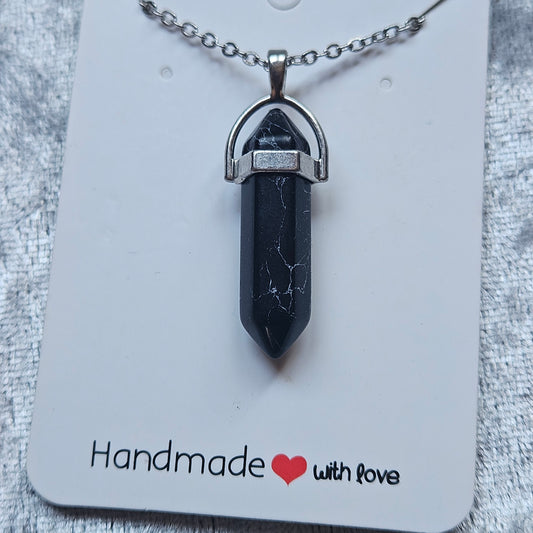 Onyx Double Terminated Crystal Necklace