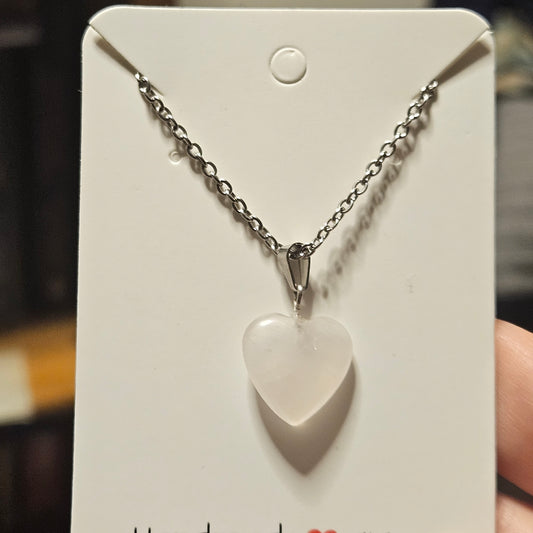 Rose quartz heart necklace