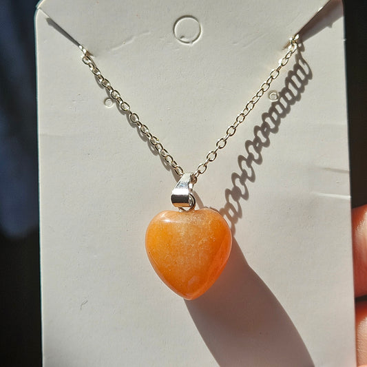 Sterling Silver Carnelian Heart Necklace