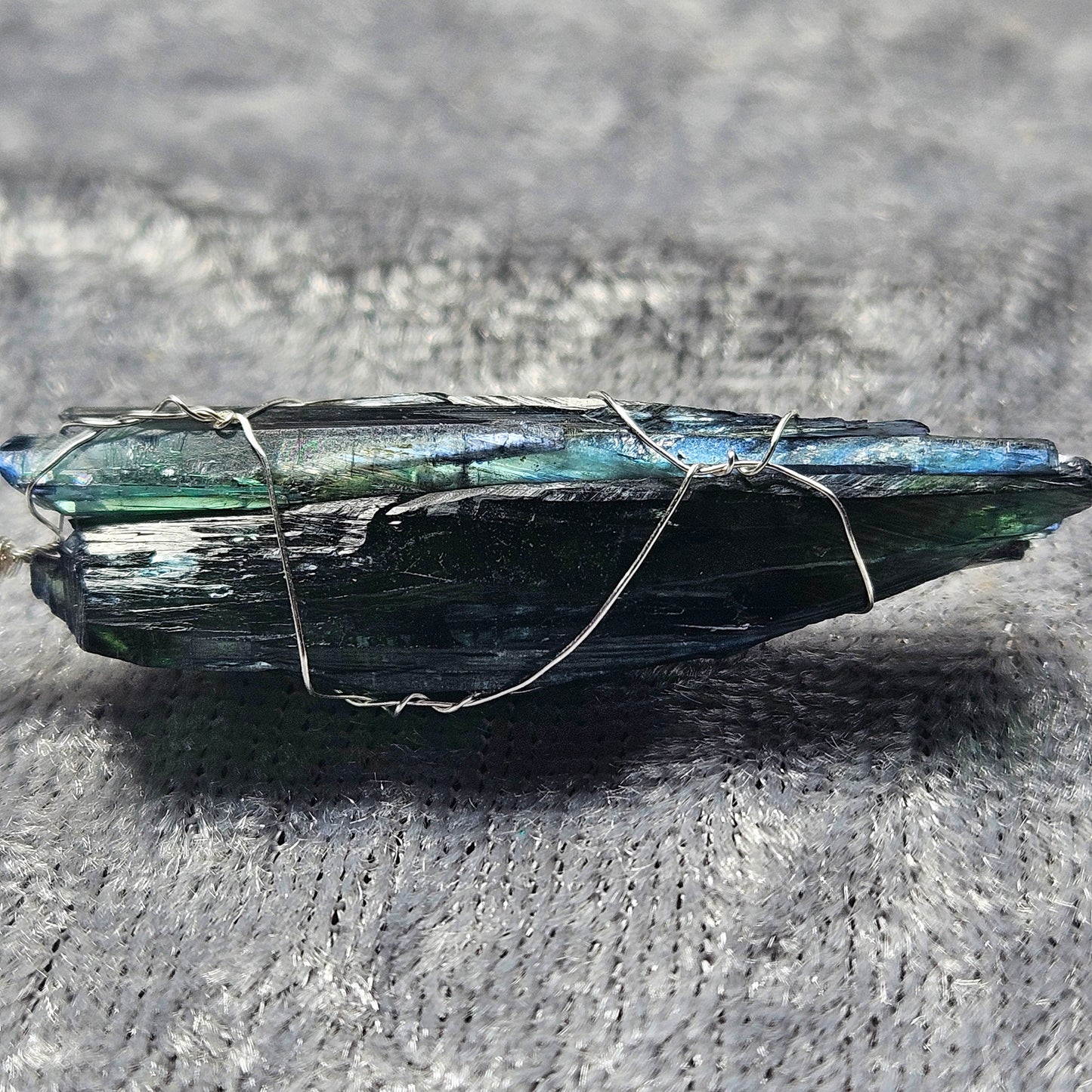 Wire Wrapped Vivianite Necklace