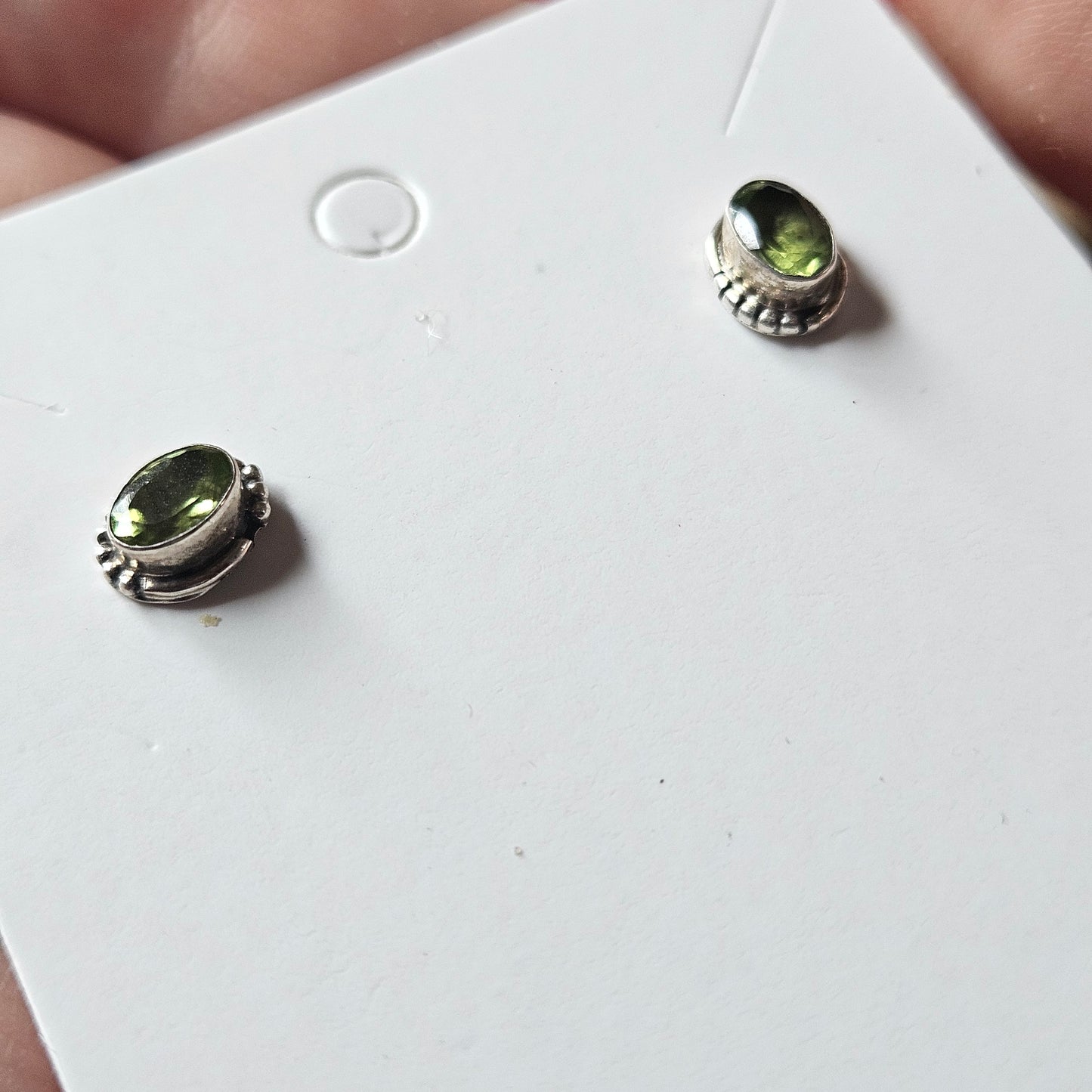 Sterling Silver Peridot Studs
