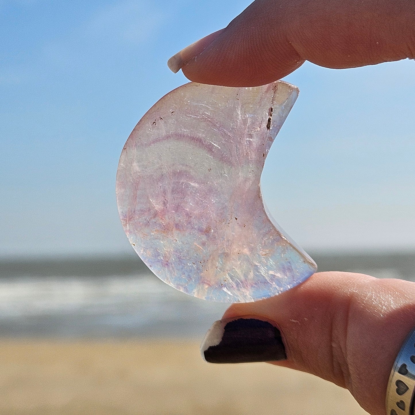 Fluorite Crescent Moon Carving